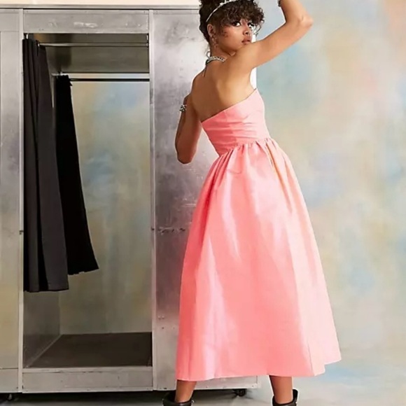 COLLUSION Midi Prom dress in Iridescent Pink. - Picture 6 of 6
